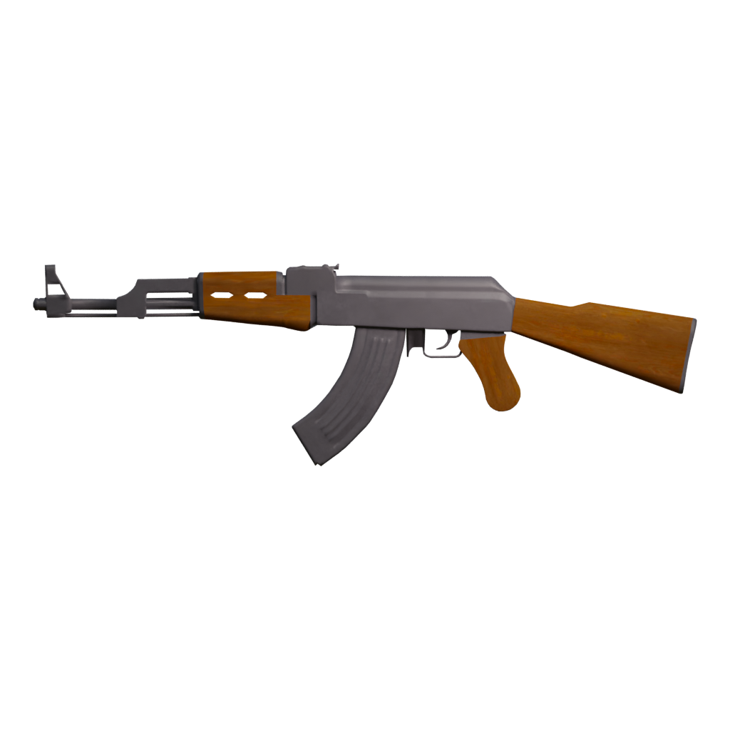 Front view of the AKM 3D model