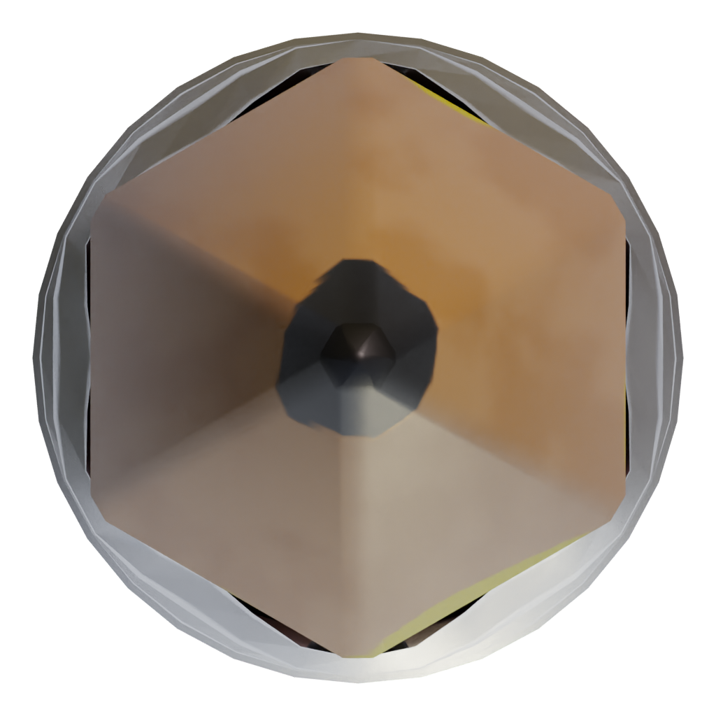 Bottom view of the Pencil 3D model