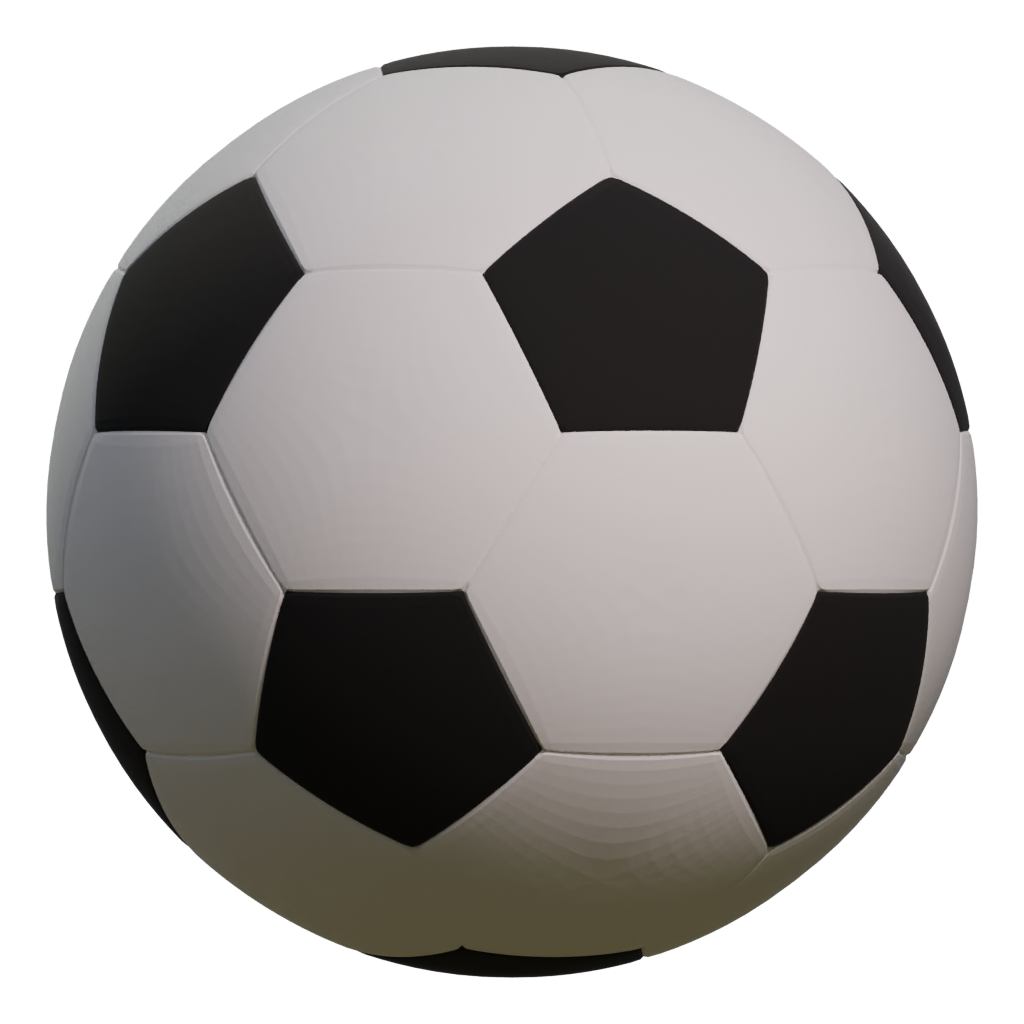 Left view of the Low Poly Cartoon Football Ball Free 3D model