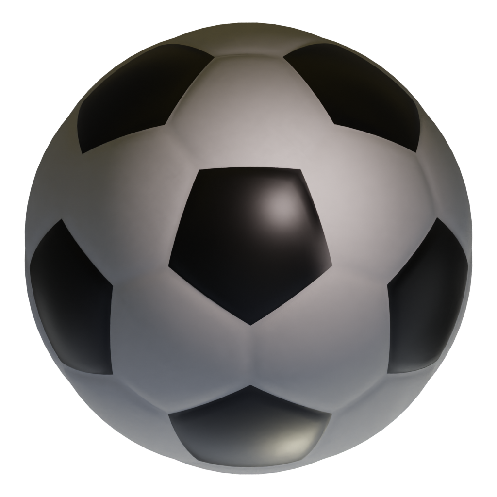 Bottom view of the Classic Soccer Ball 3D model