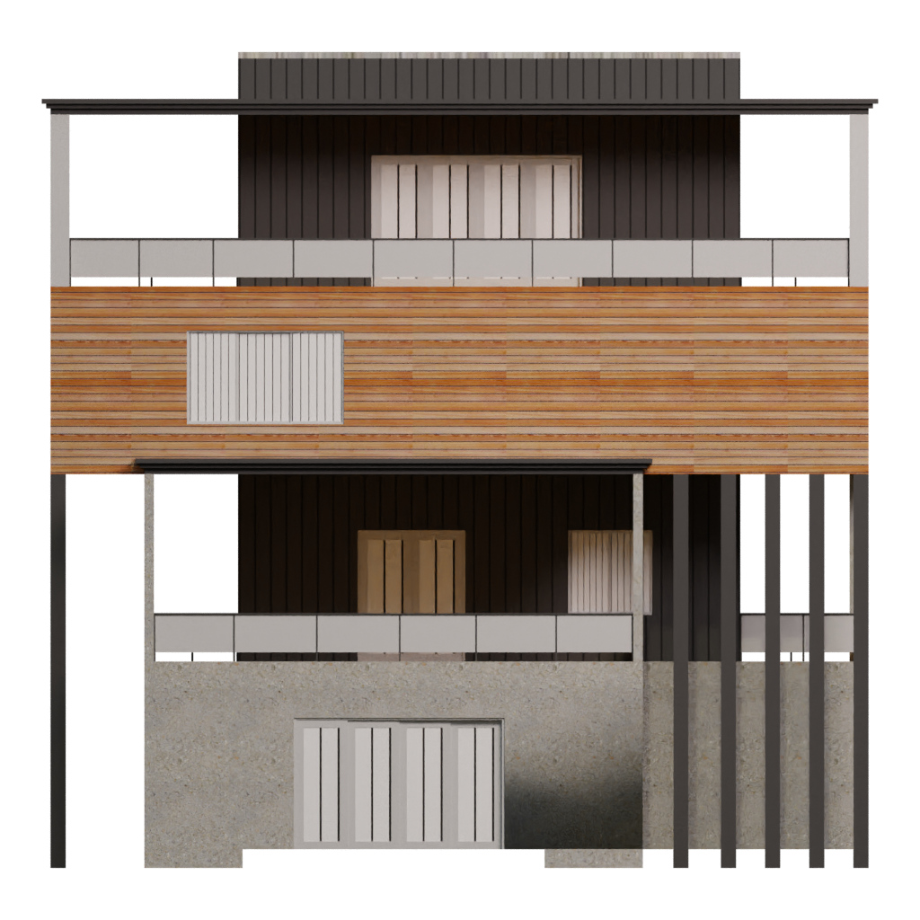 Back view of the House 13 3D model
