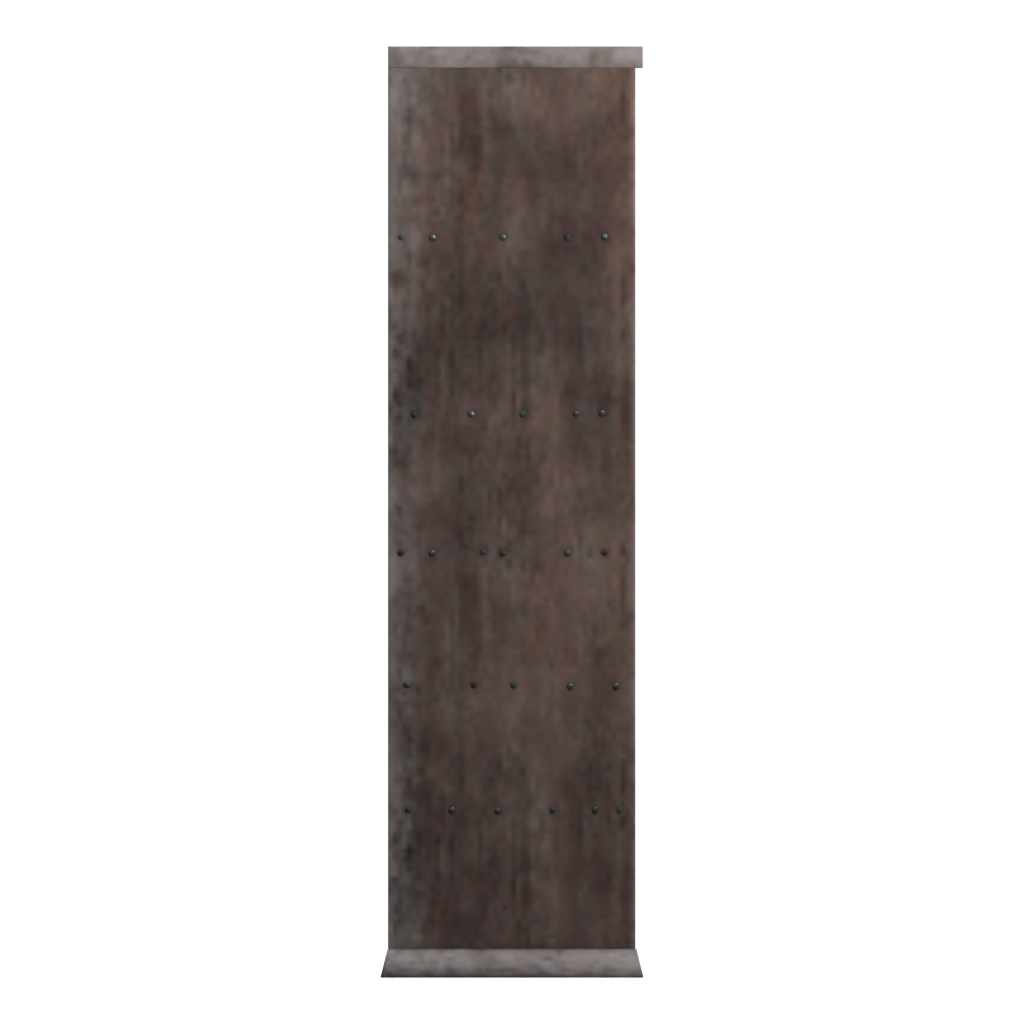 Right view of the Wooden Bookshelf Worn 3D model