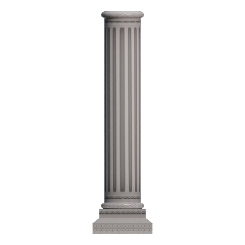 Front view of the Doric Column 3D model