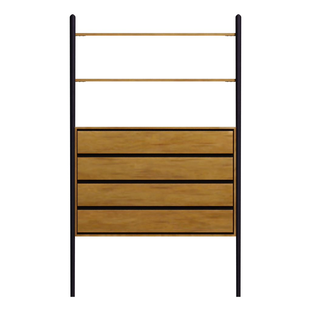 Front view of the Drawer Cabinet 3D model