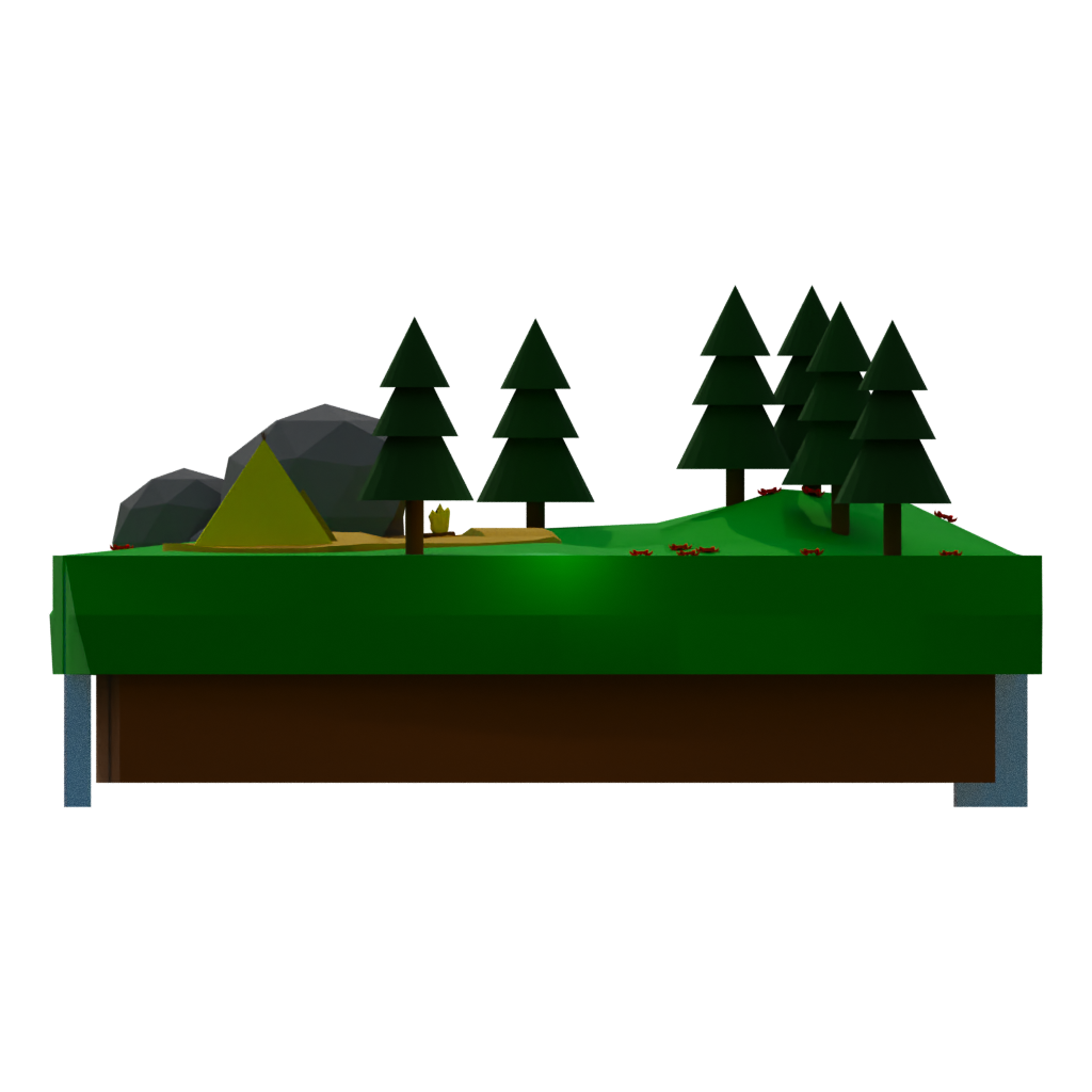 Left view of the Farm Landscape 3D model