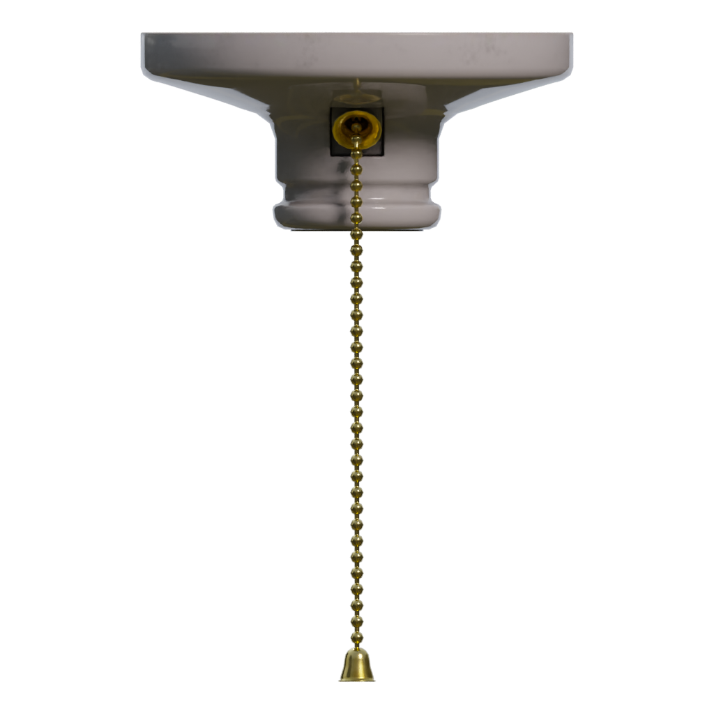Right view of the Pull Chain Light Socket 3D model