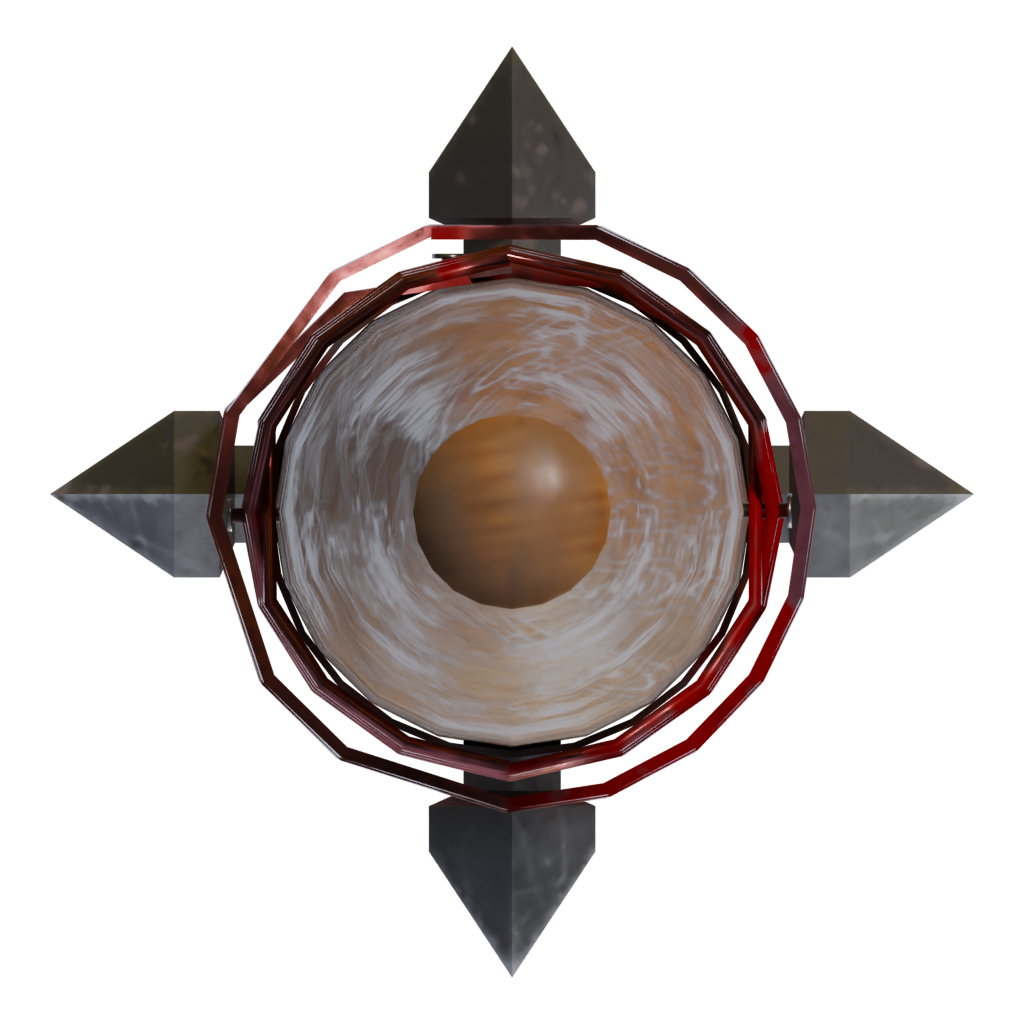 Bottom view of the Post Apocalyptic Baseball Bat 3D model