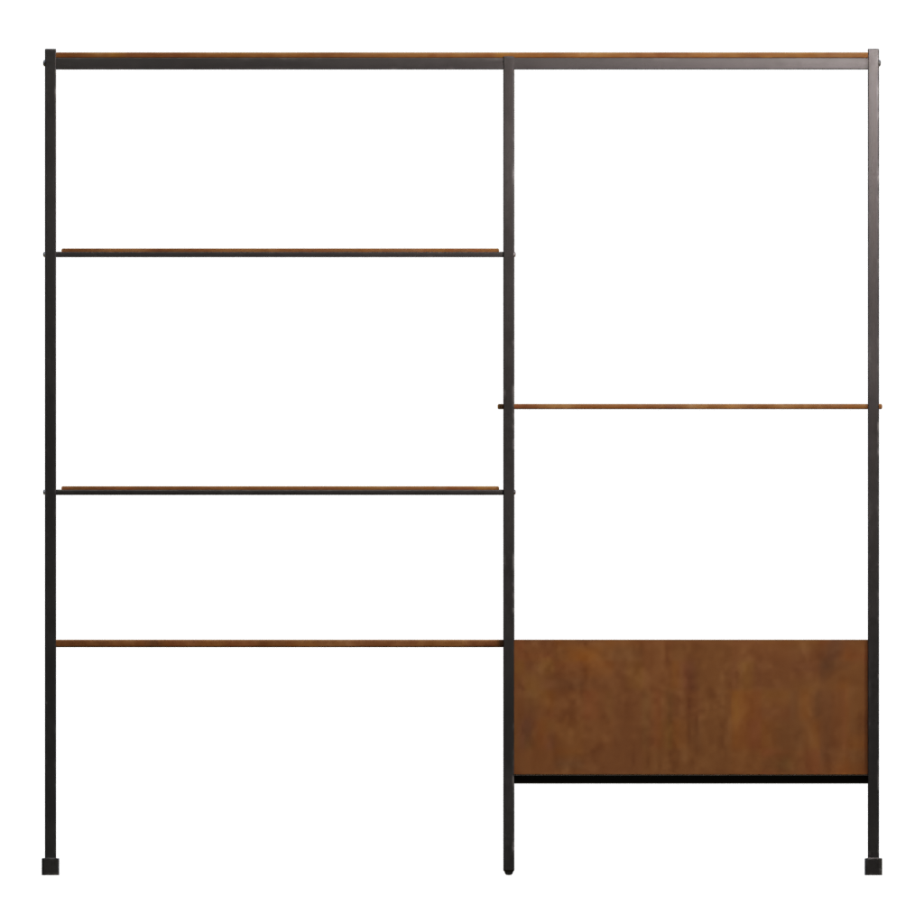 Back view of the Steel Frame Shelves 3D model