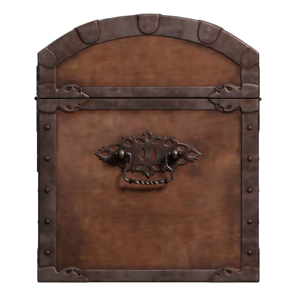 Left view of the Treasure Chest 3D model