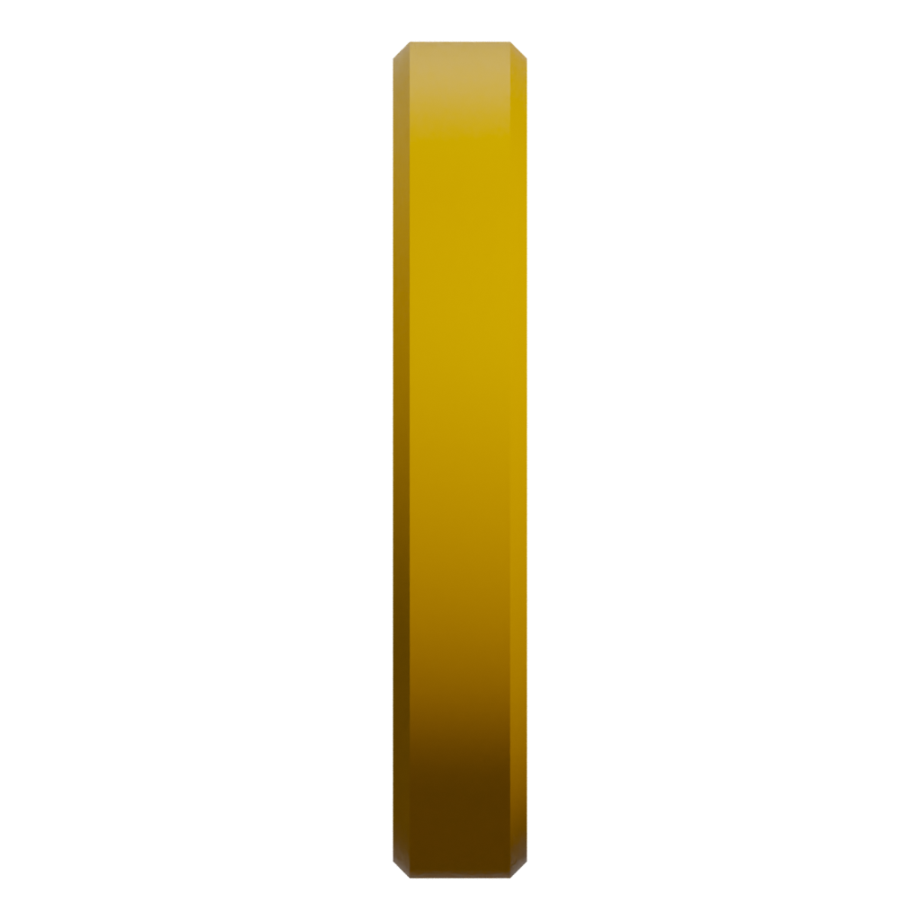 Left view of the Gold Coin 3D model