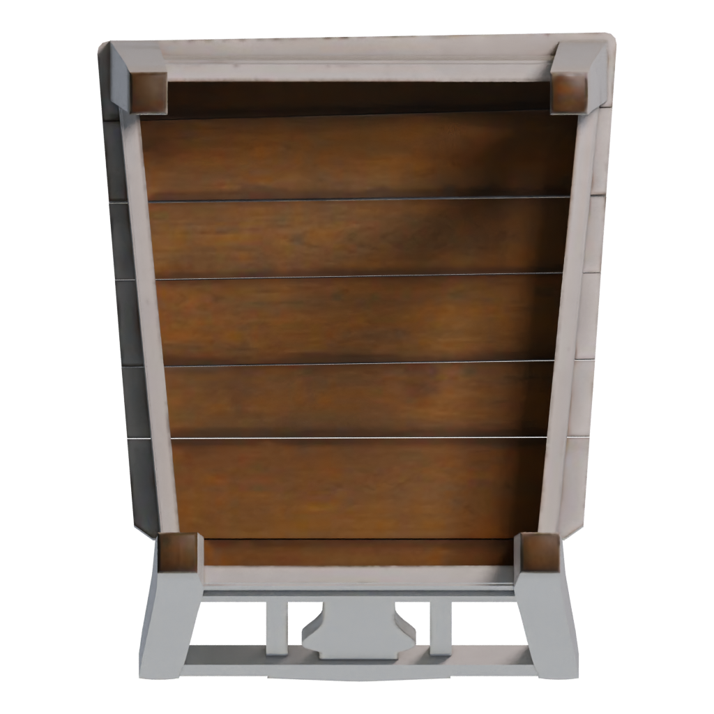 Bottom view of the Painted Wooden Chair 3D model