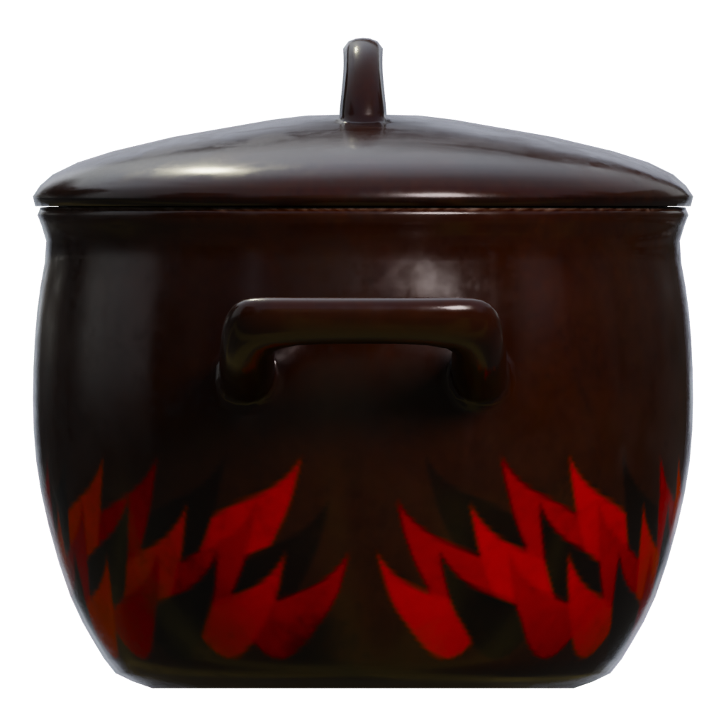 Left view of the Pot Enamel 3D model