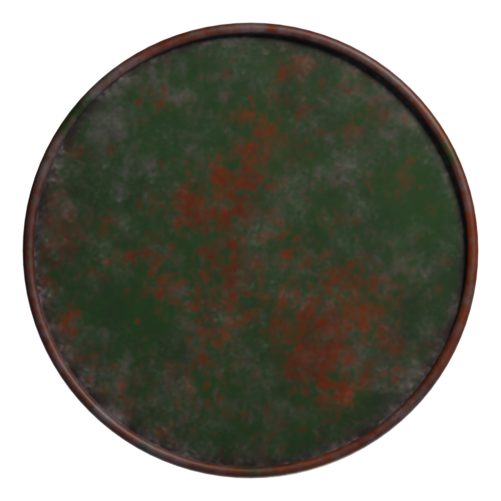 Top view of the Rusty Barrel 3D model