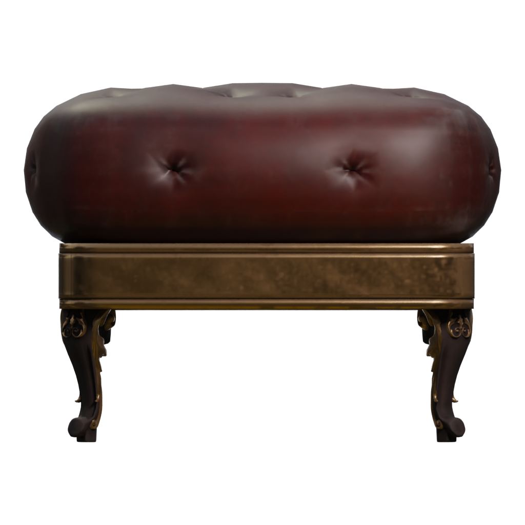 Left view of the Bed Bench 3D model