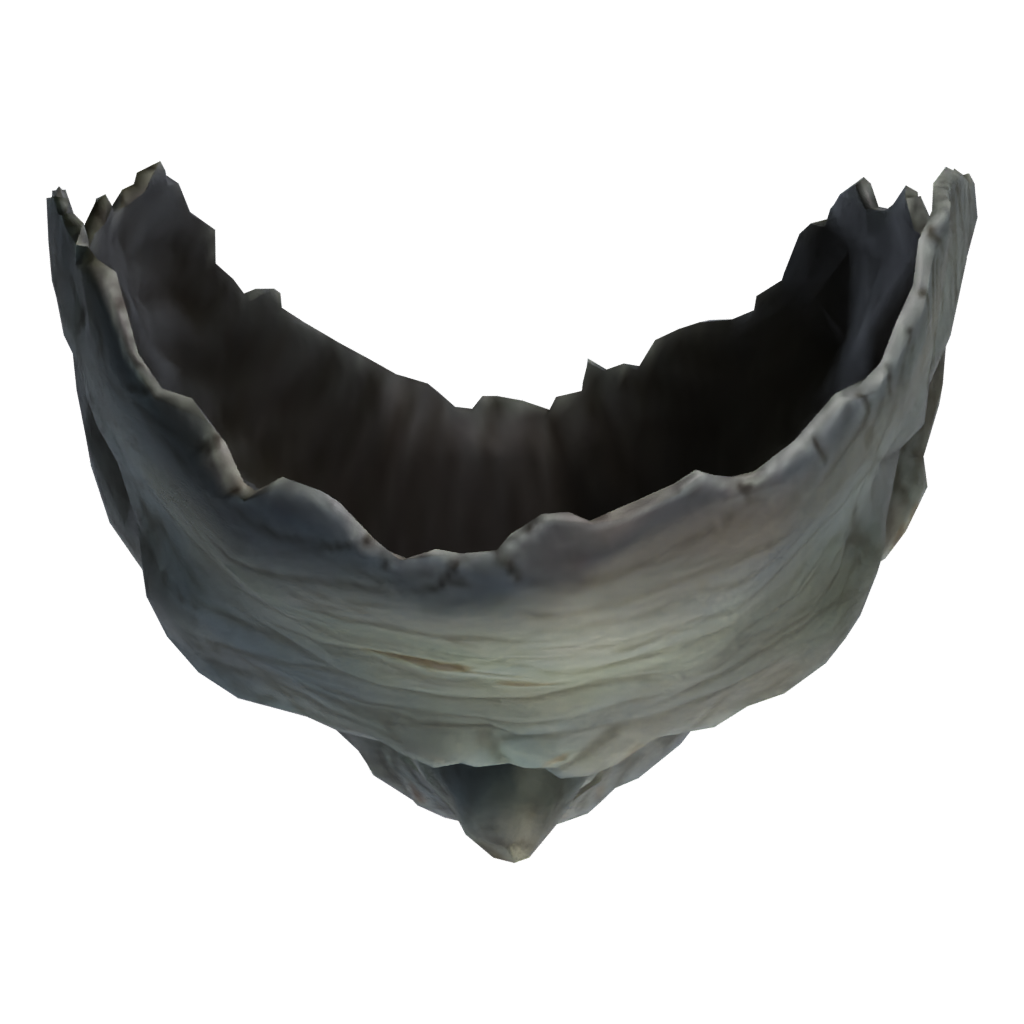 Top view of the Zombie Head Female 3D model