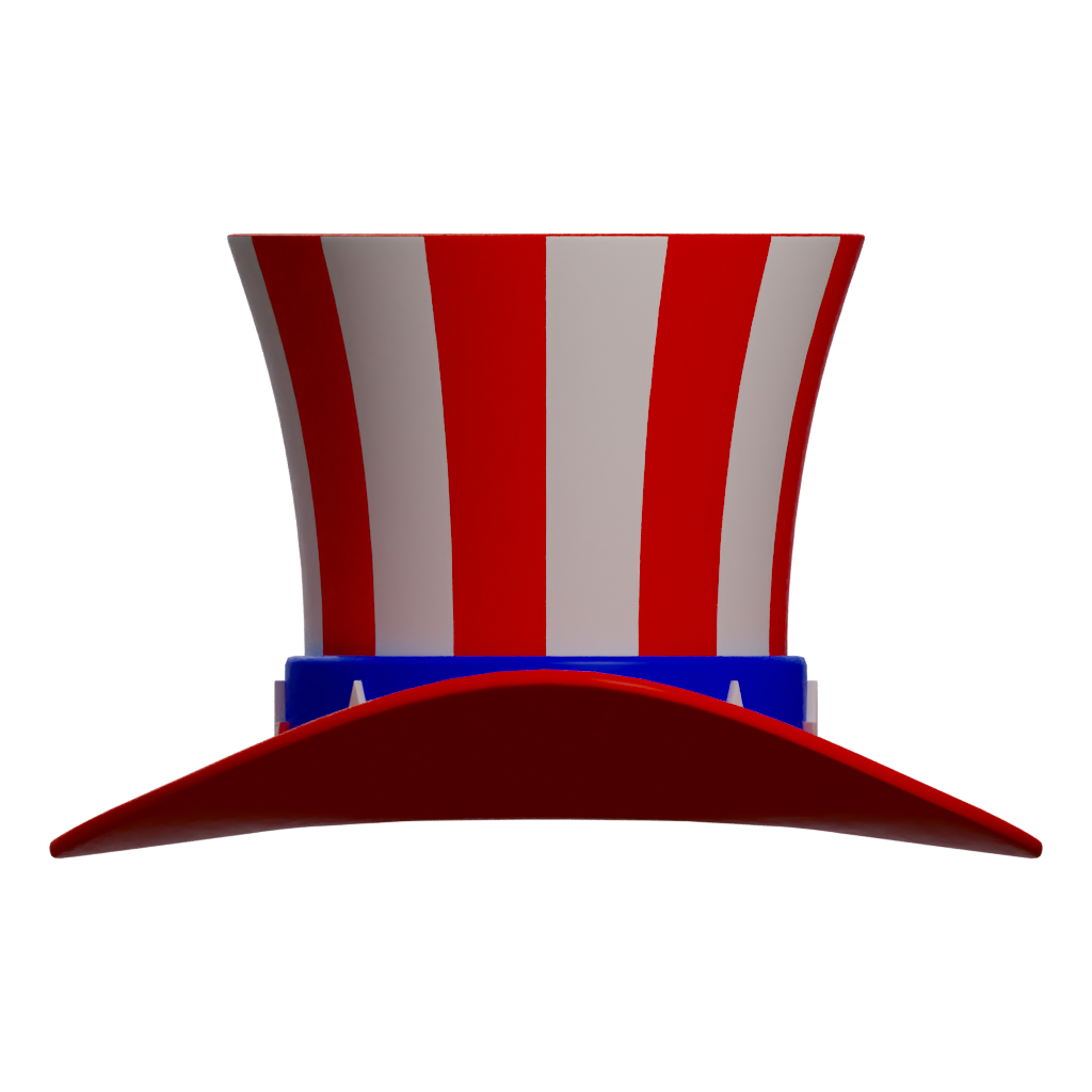 Right view of the Uncle Sam Hat 3D model