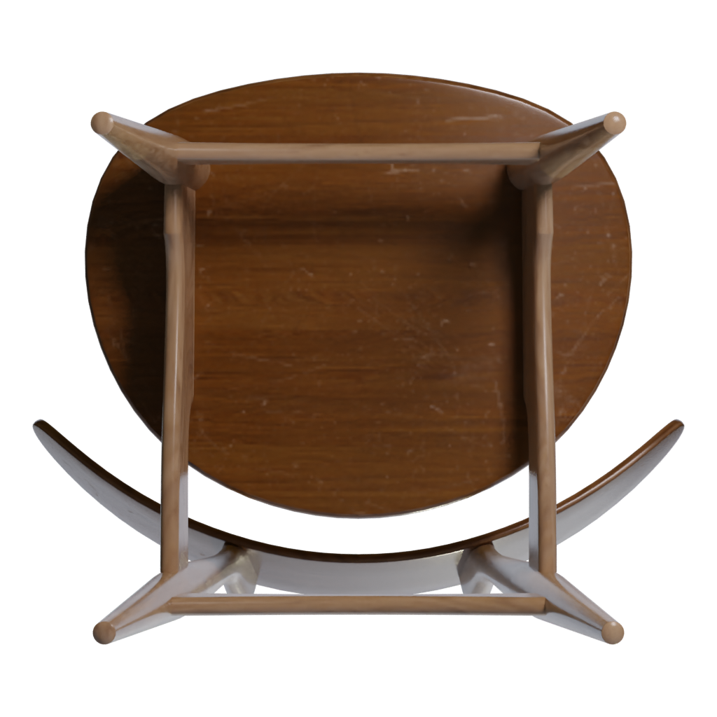 Bottom view of the Ch33Chair 3D model