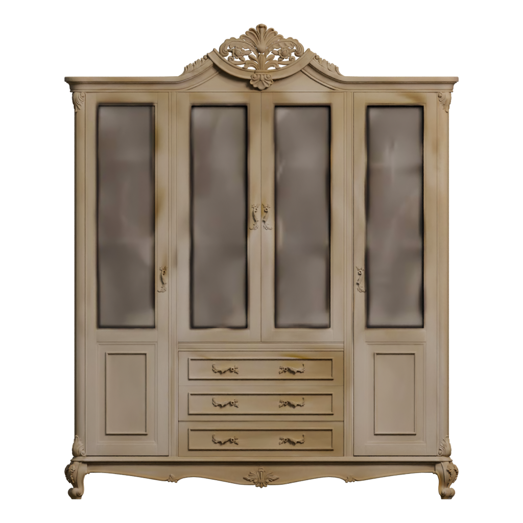 Front view of the Bottle Showcase 3D model