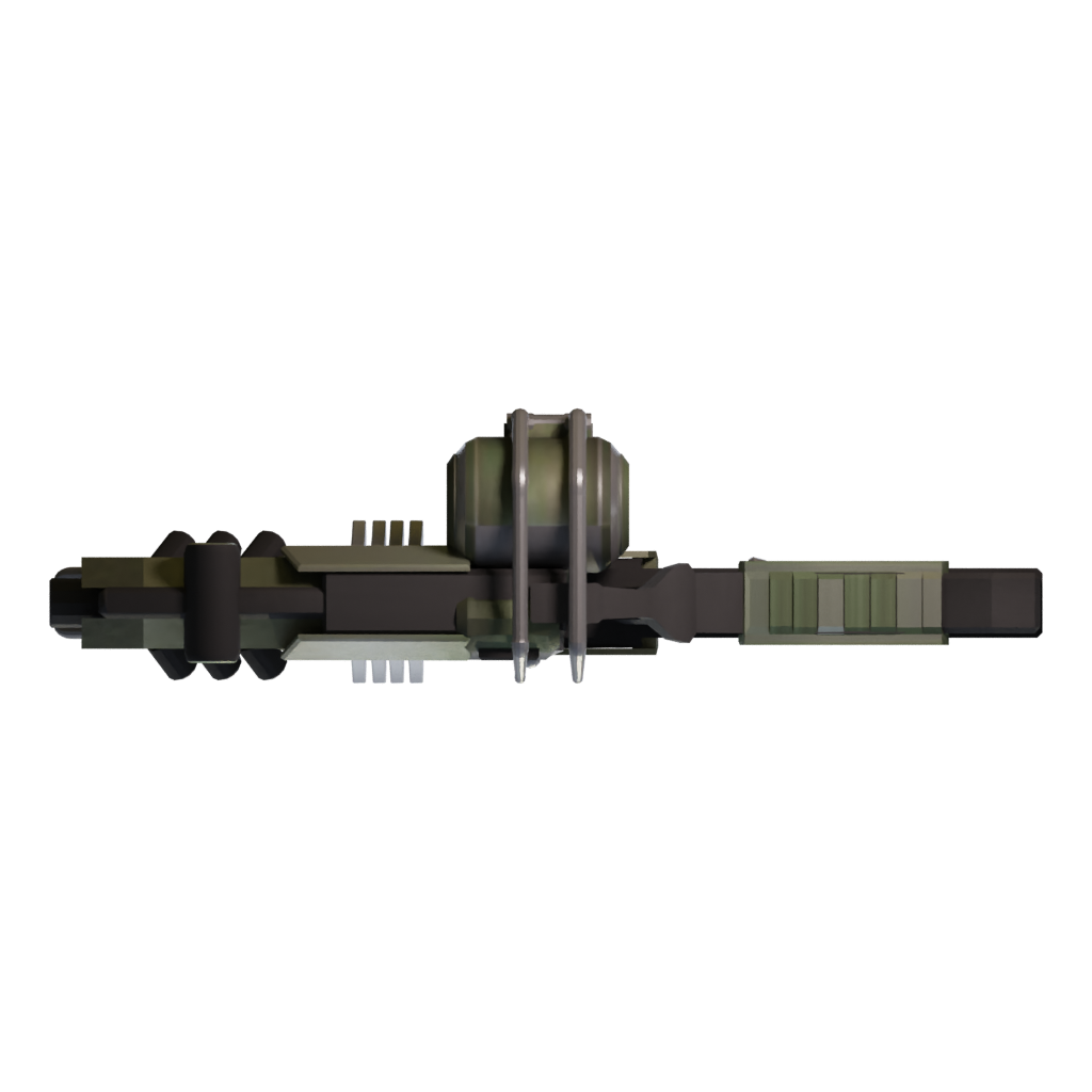 Bottom view of the Fallout 4 Laser Rifle 3D model