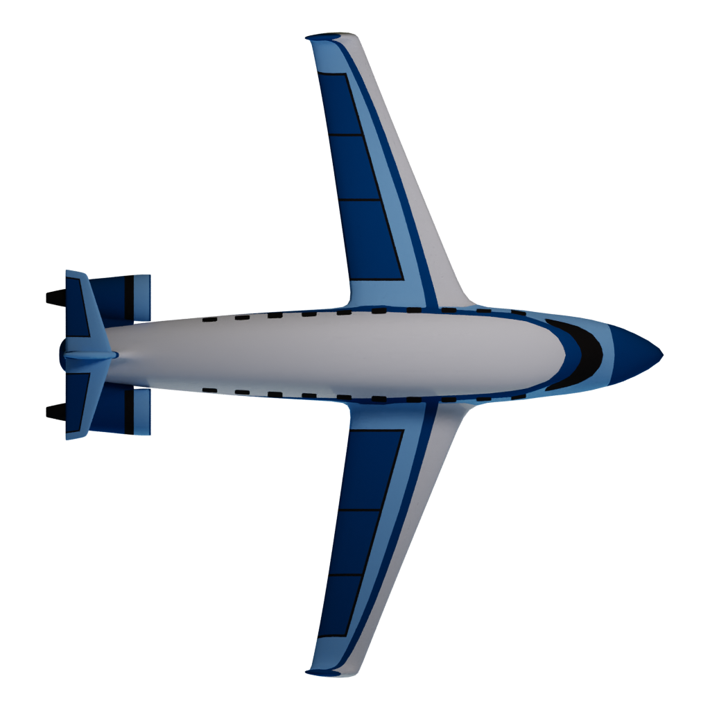 Top view of the Avion Comercial 3D model