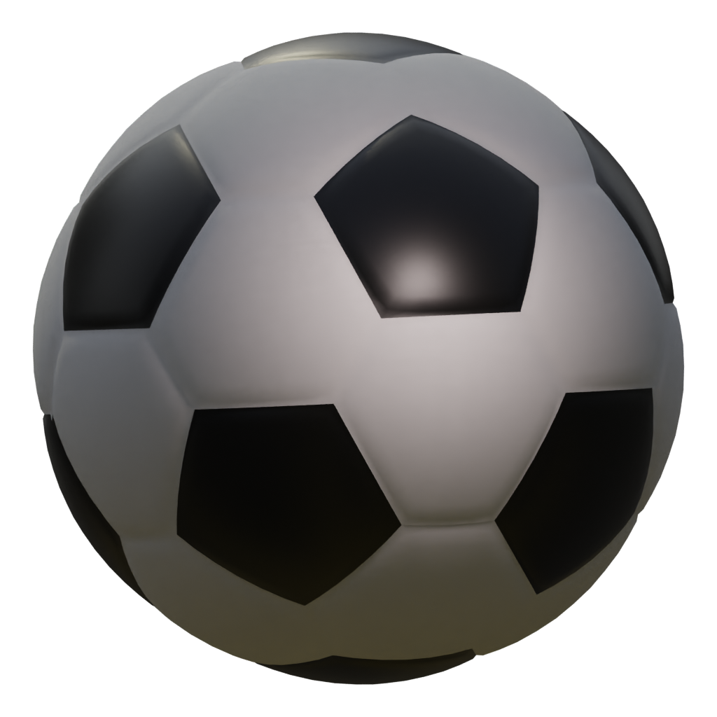 Right view of the Classic Soccer Ball 3D model