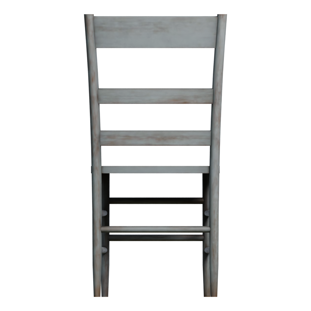 Back view of the Painted Wooden Chair 3D model