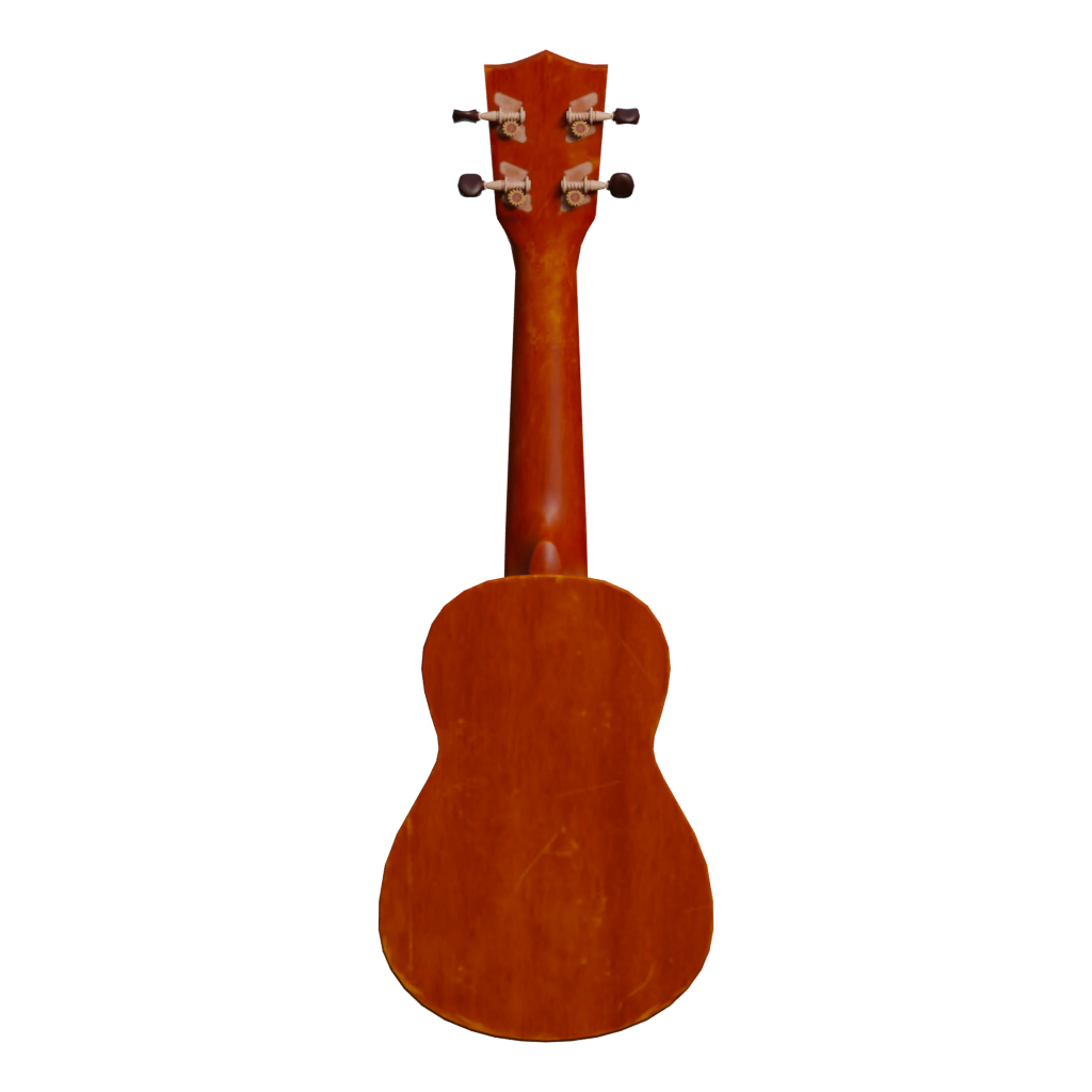 Back view of the Ukulele 3D model