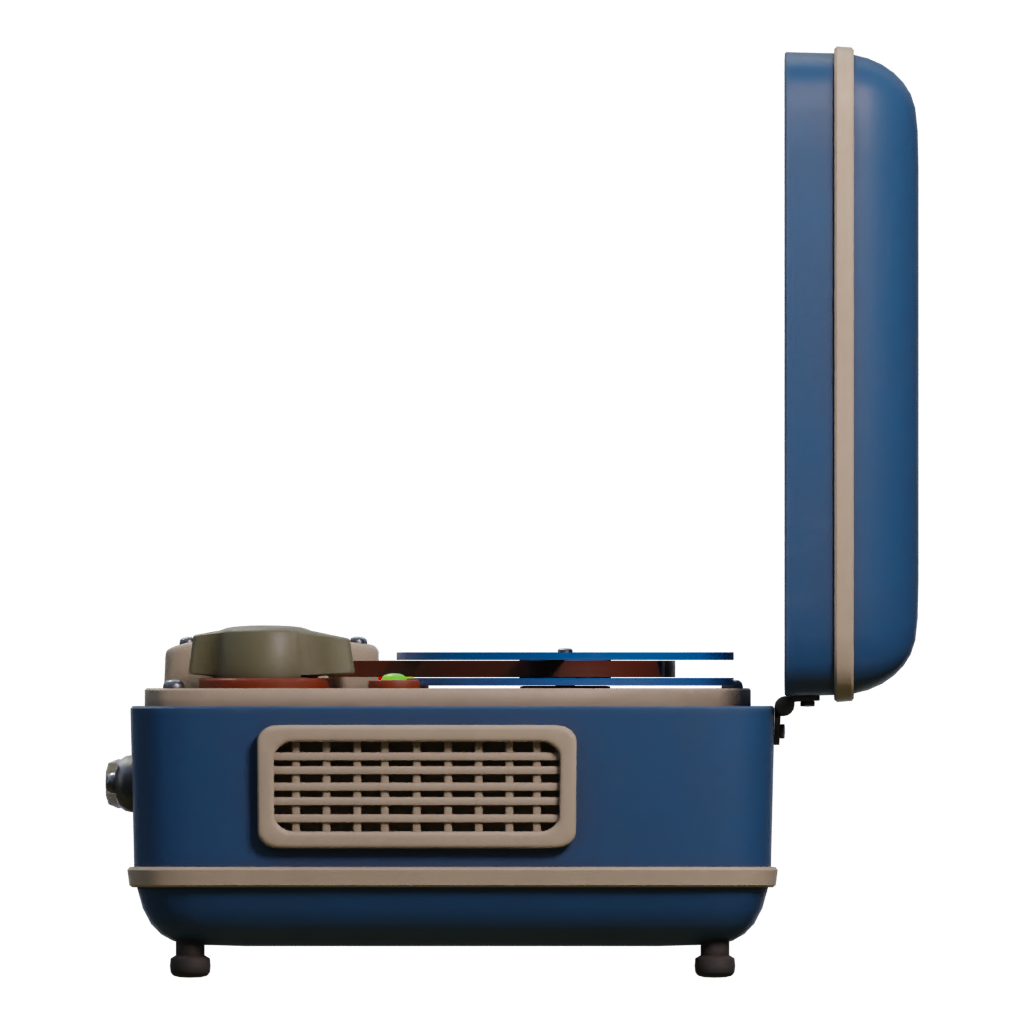 Left view of the Retro Tape Recorder 3D model