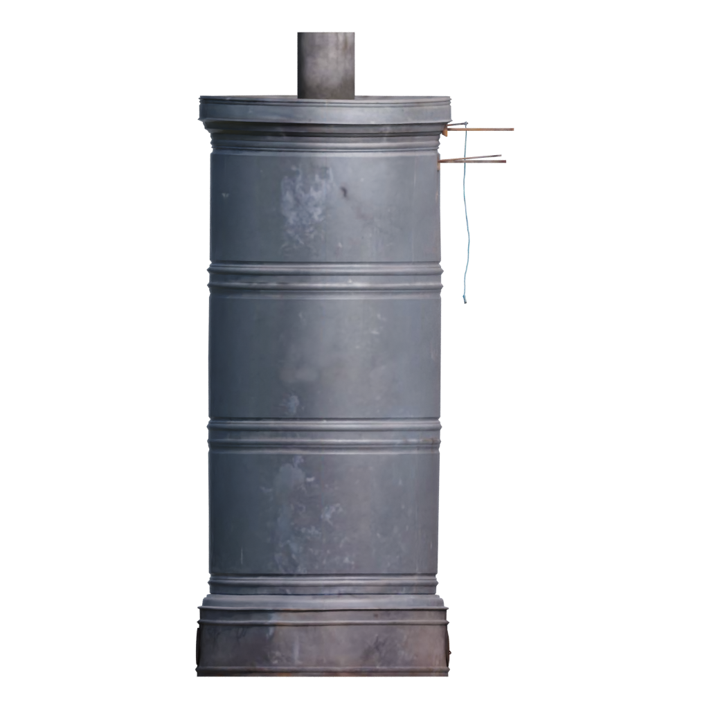 Back view of the Scandinavian Masonry Heater 3D model