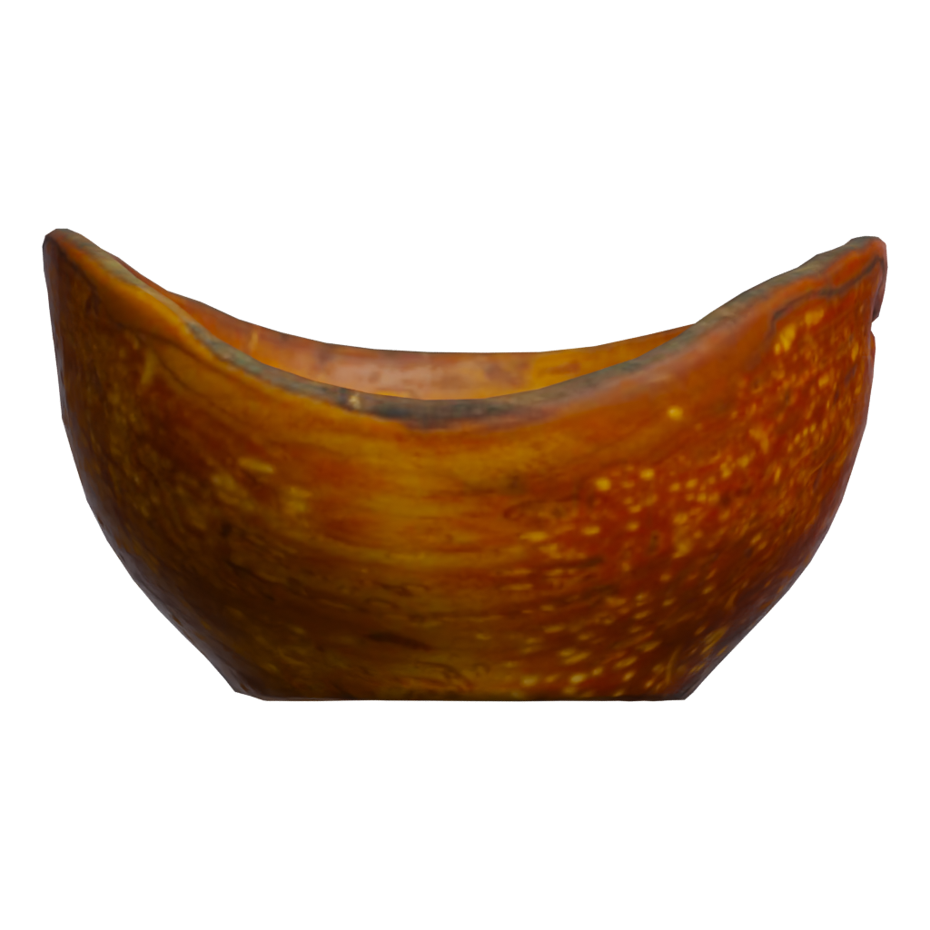Back view of the Wooden Bowl 3D model