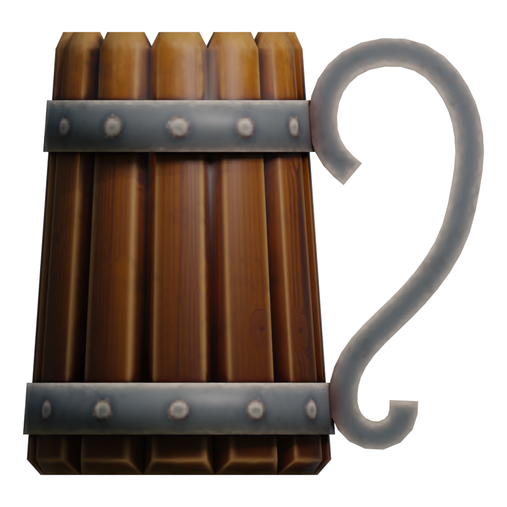 Front view of the Beer Mug 3D model