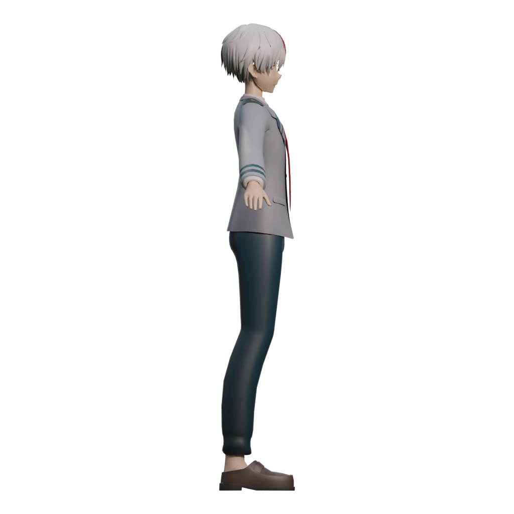 Right view of the Shoto Todoroki My Hero Academia 3D model