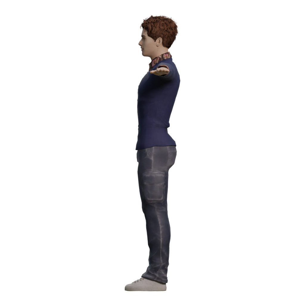 Left view of the Character Quidam Biped For 3Dsmax 3D model