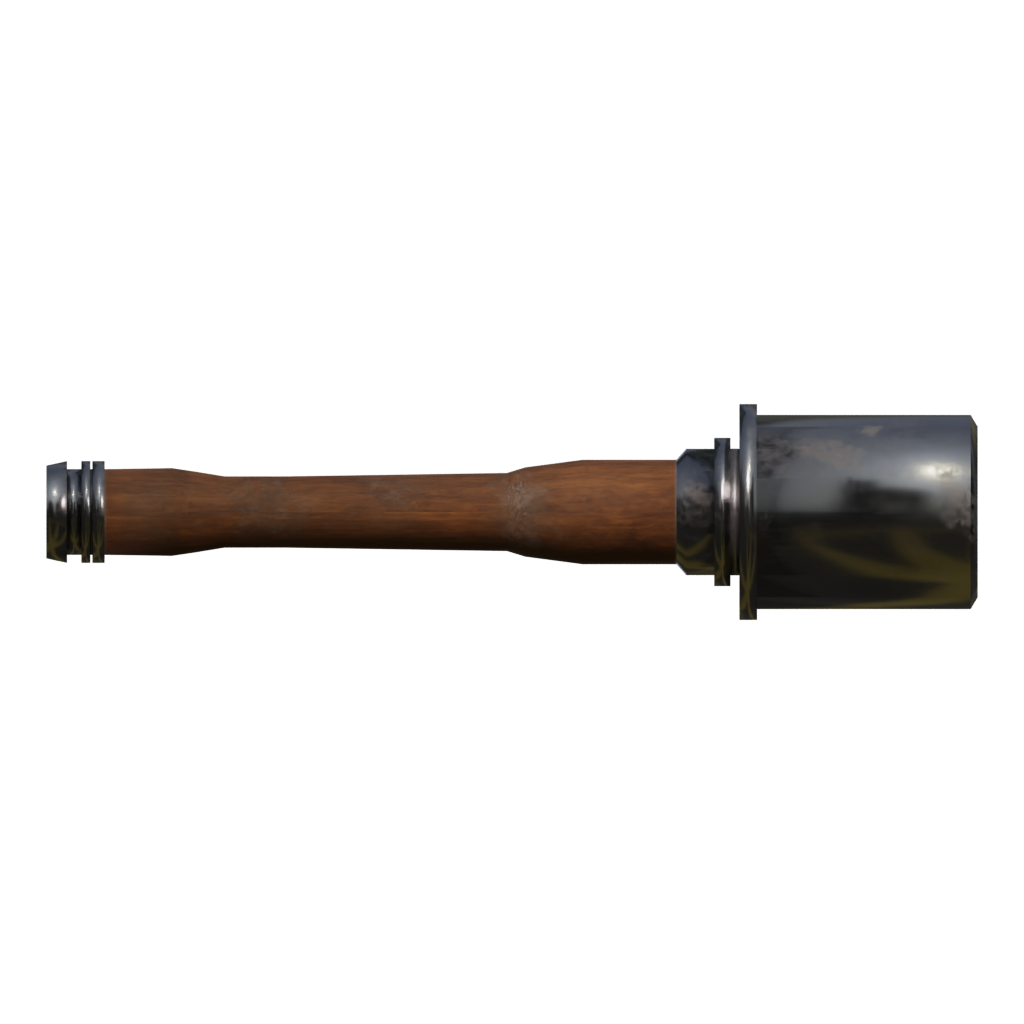 Front view of the Stielhandgranate 3D model