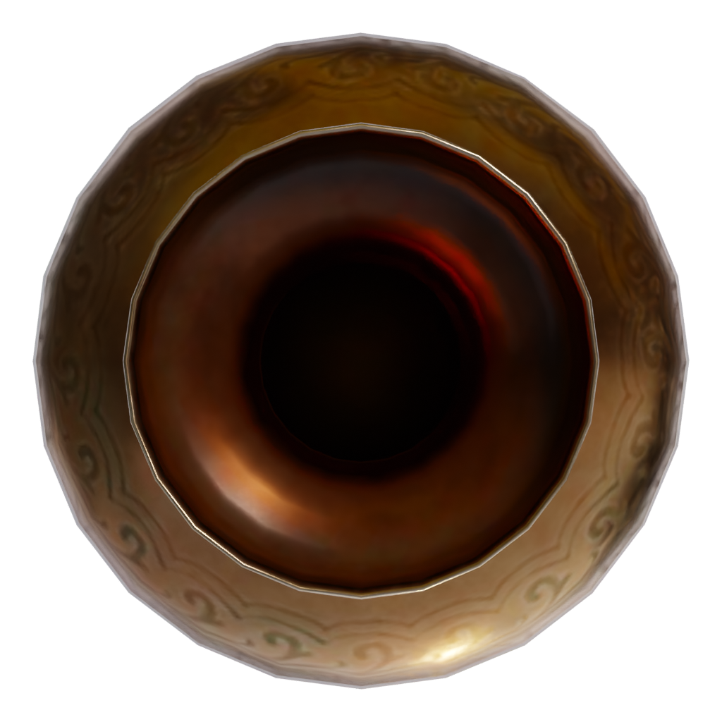 Top view of the Brass Vase 3D model