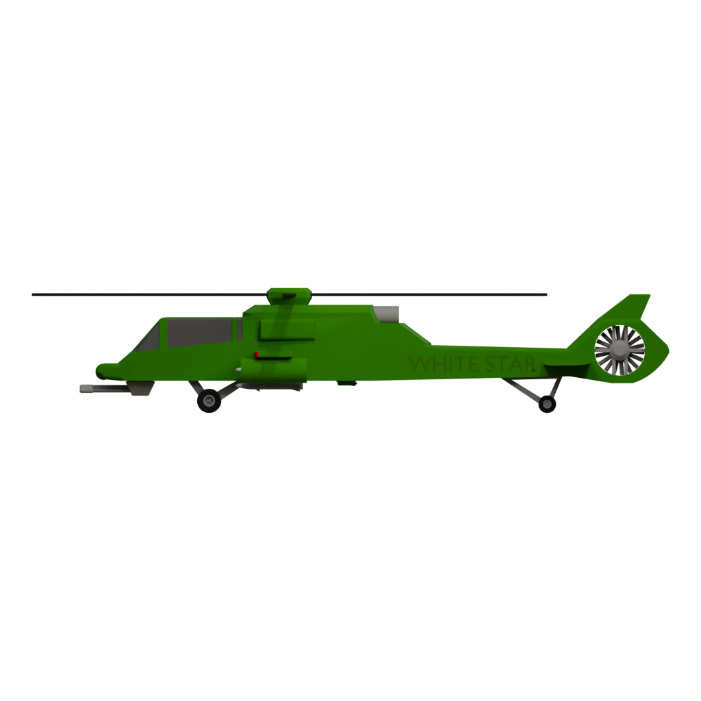 Back view of the Ah 1W Cobra Alt 3D model