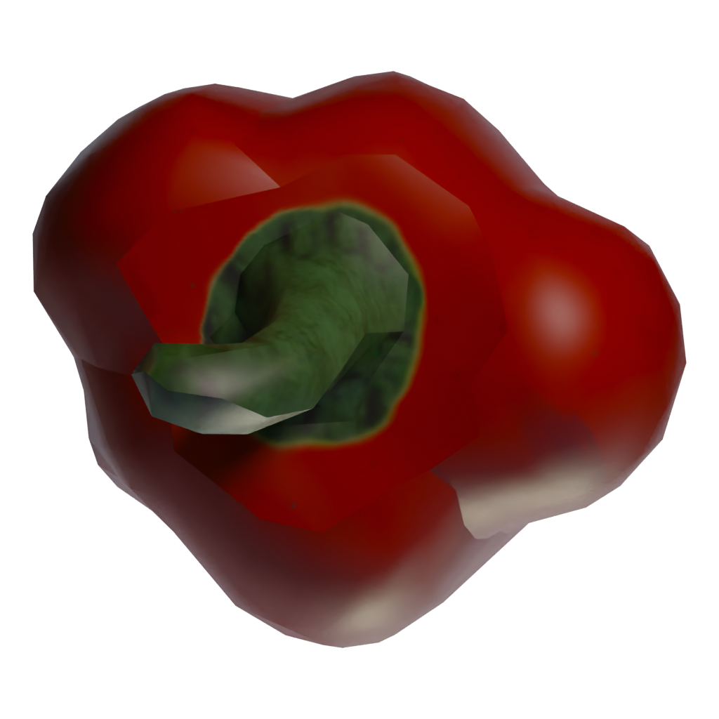 Top view of the Bell Pepper Red 3D model
