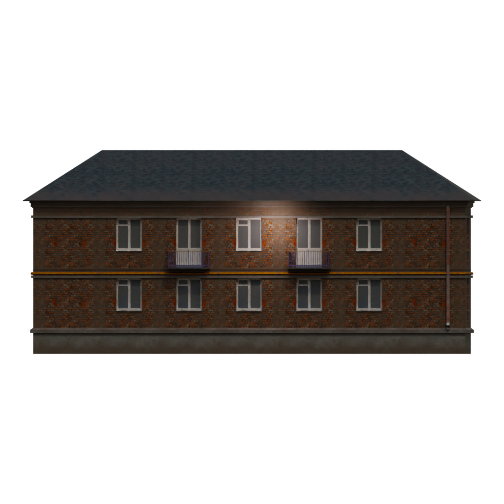 Back view of the 1960S Building 3D model
