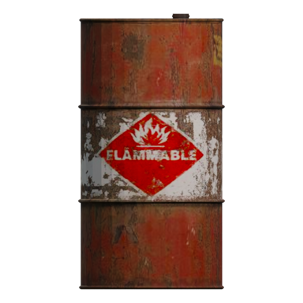 Right view of the Oil Barrel 3D model