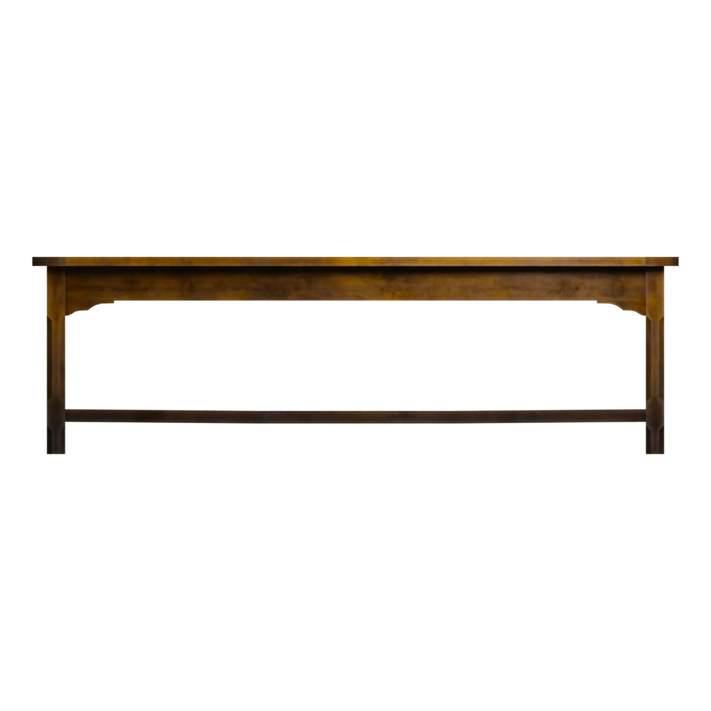 Back view of the Wooden Table 3D model