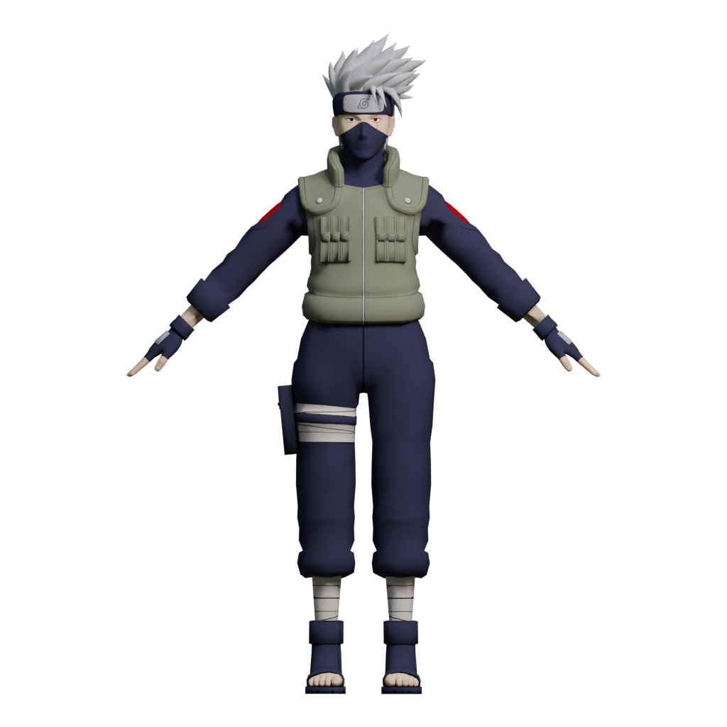 Front view of the Hatake Kakashi 3D model