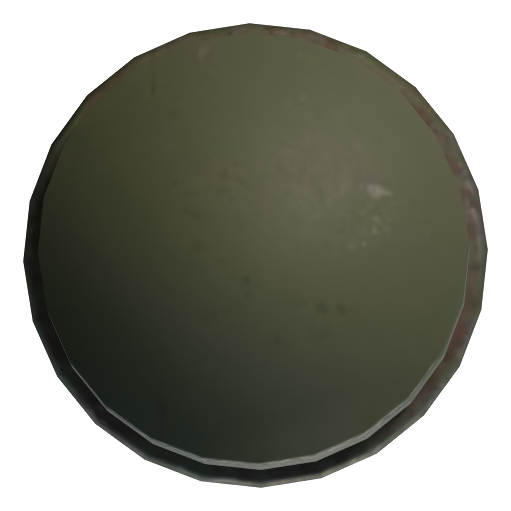 Top view of the Stielhandgranate 3D model