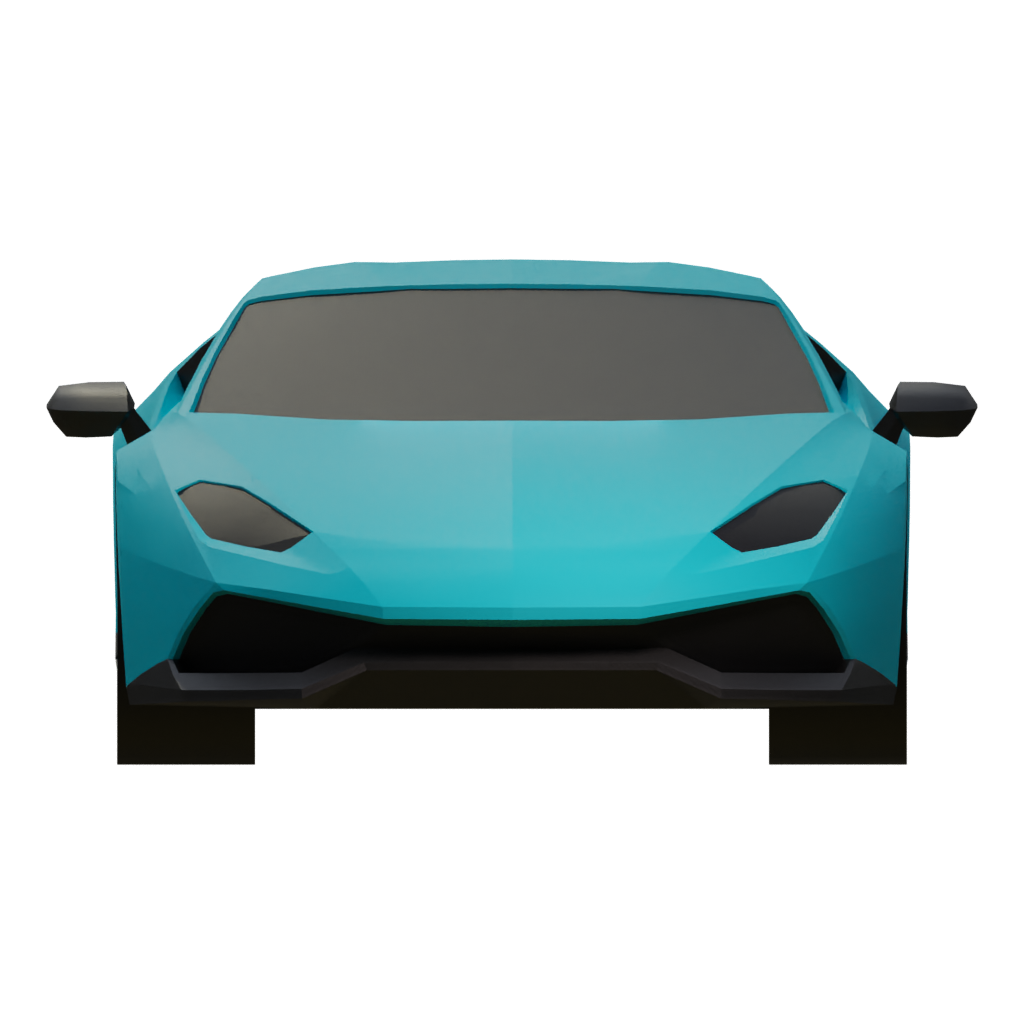 Right view of the Low Poly Super Car 1 3D model