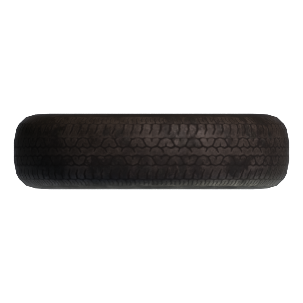 Bottom view of the Old Tyre 3D model