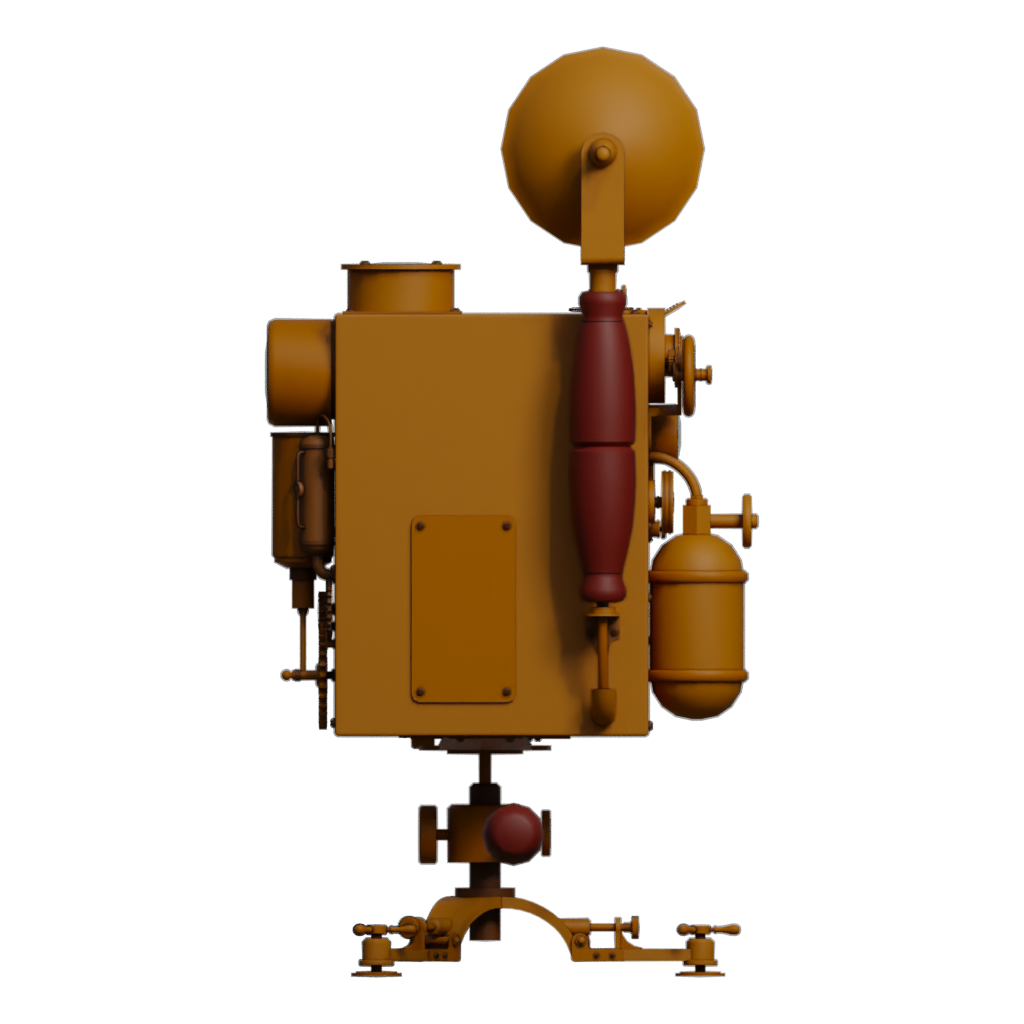 Back view of the Steam Punk Camera 3D model