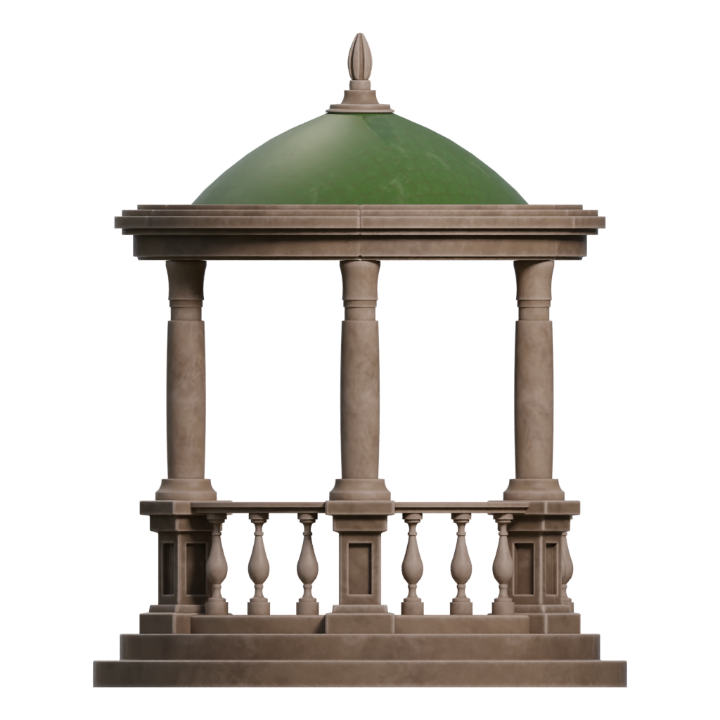Left view of the Rotunda 1 3D model