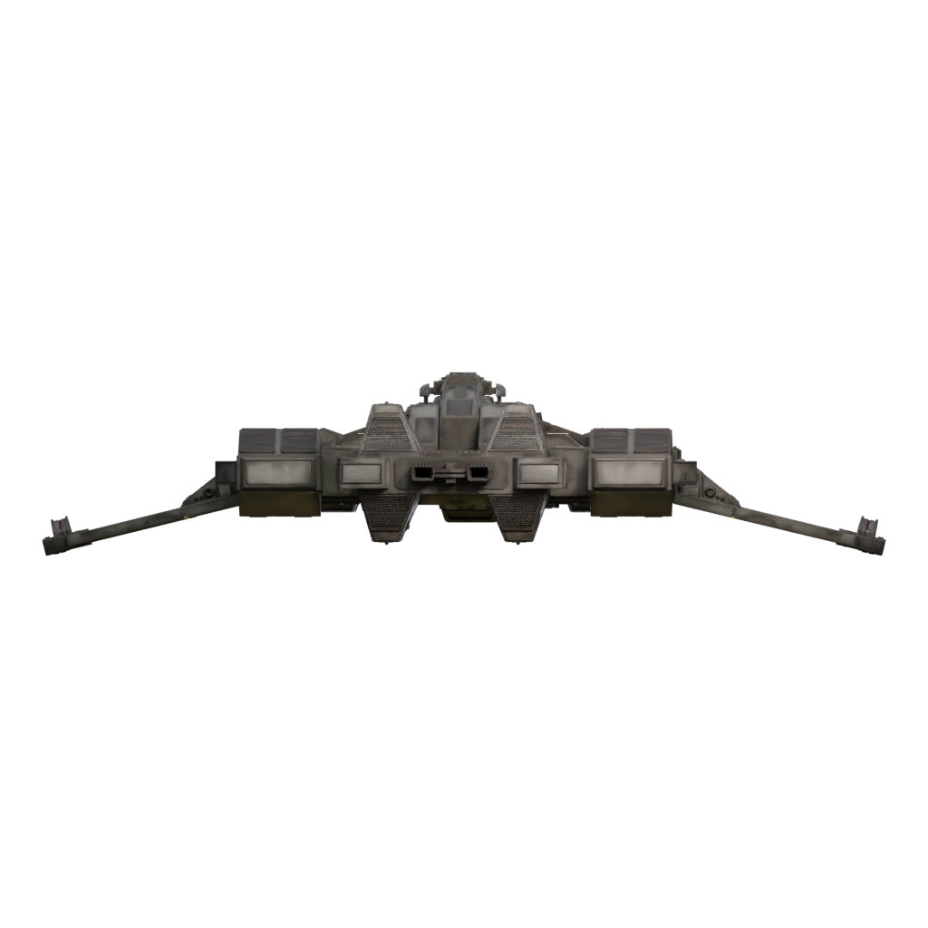 Back view of the Old Spaceship 3D model