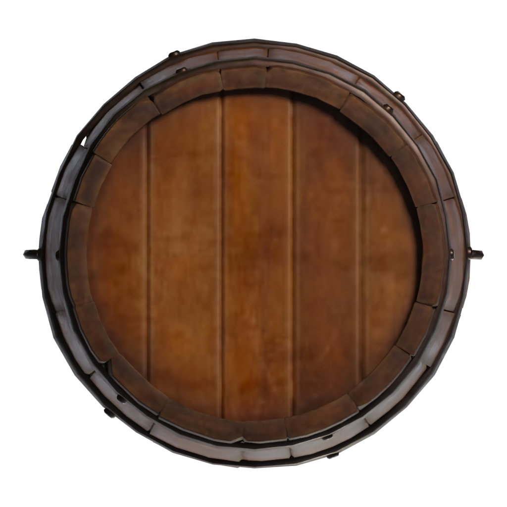 Bottom view of the Wooden Bucket 3D model