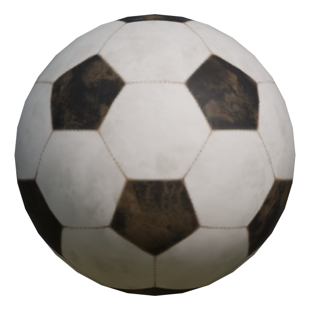 Back view of the Soccer Ball Dirty 3D model