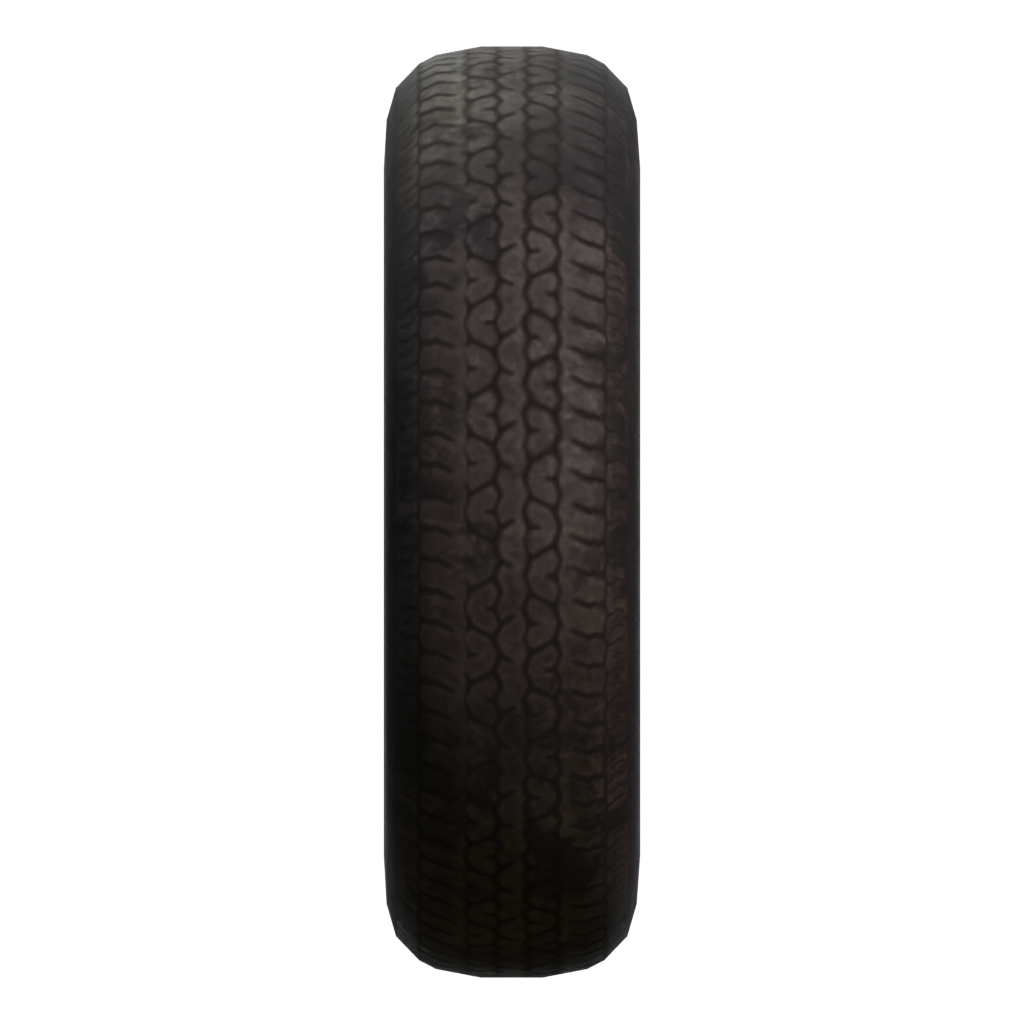 Left view of the Old Tyre 3D model